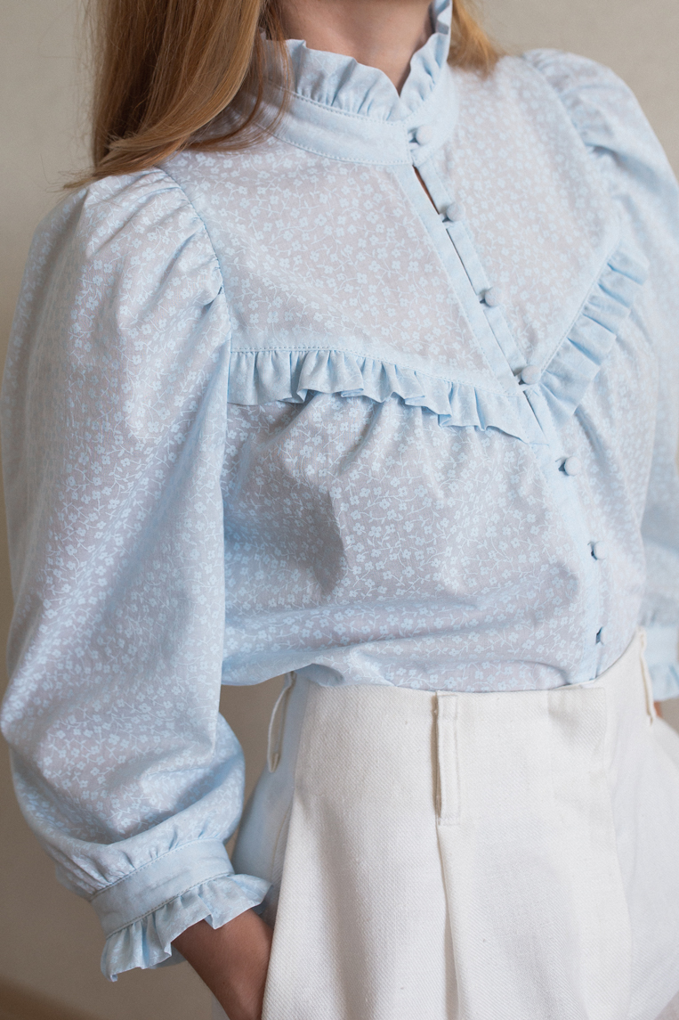 Esme Ruffled Blouse PDF Sewing Pattern - Victorian-Inspired Romance ...