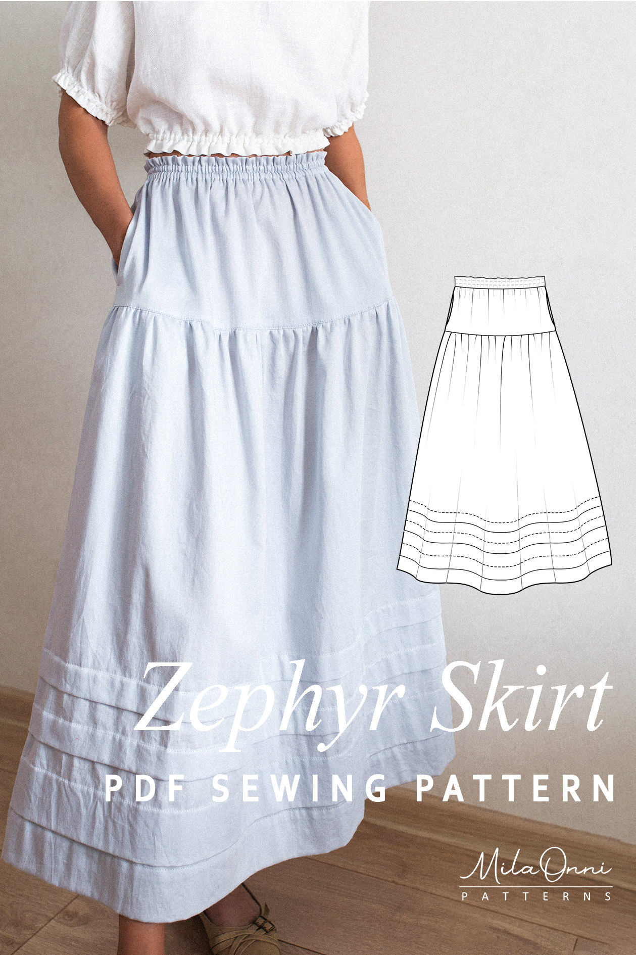 Zephyr Skirt / PDF Sewing Pattern
