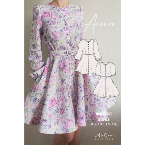 Aurora Buttoned Dress / PDF Sewing Pattern