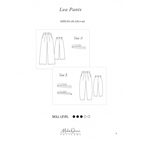 Lea Pleated Pants / PDF Sewing Pattern