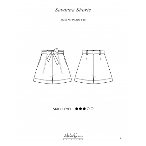 Savanna Pleated shorts / PDF Sewing Pattern